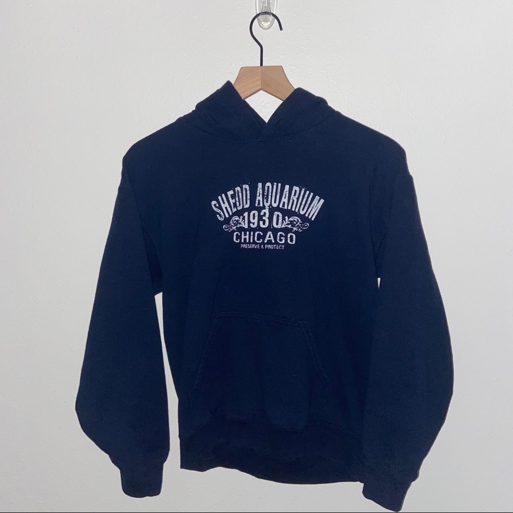 navy shedd aquarium sweatshirt